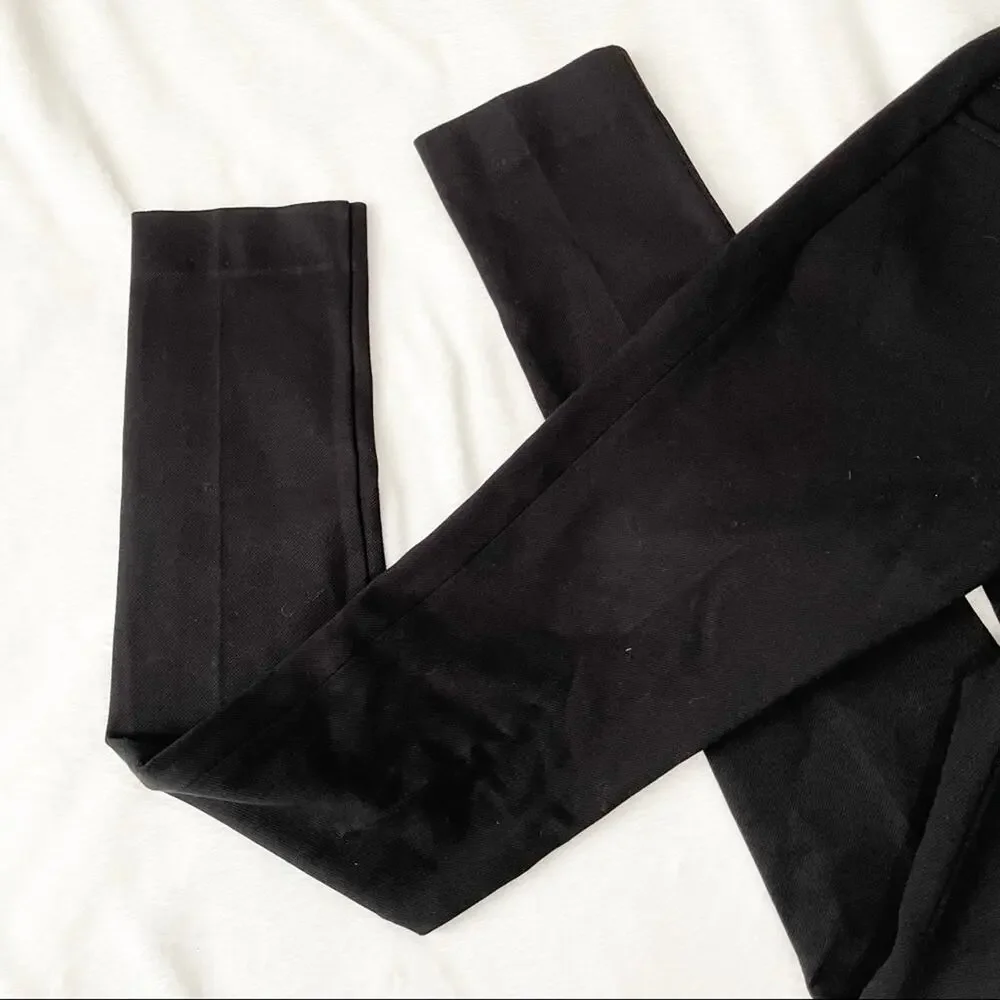 Rebecca Taylor black twill pants skinny zipper waist band size 0
